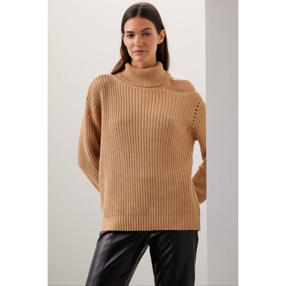 Peter Som Camel Cold Shoulder Sweater 🩸